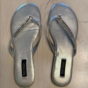 Silver flip flops